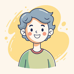Minimalist person with a delighted expression, crafted in an adorable doodle style, Generative AI