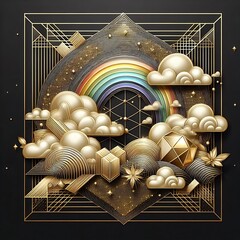 gold and black background with a luxurious and elegant geometric design