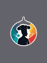 A silhouette color logo design of cooking design