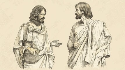 Jesus' Parable of the Lost Coin, Biblical Illustration of Value and Redemption, Perfect for Religious article