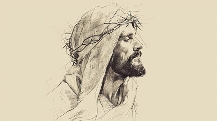 Jesus' Teaching of Love and Forgiveness, Biblical Illustration of Compassion, Perfect for Religious article