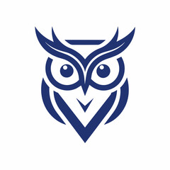 Owl head logo design vector art illustration