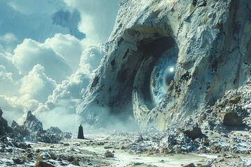 Infuse surrealism into historical events with a touch of photorealistic digital art, creating a visually striking image from an eye-level perspective to captivate viewers
