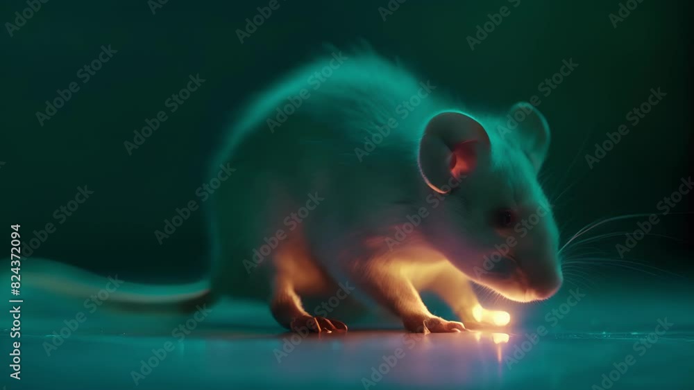 Poster a laboratory mouse with a small scar on its spinal cord showing promising signs of recovery after be
