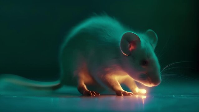 A laboratory mouse with a small scar on its spinal cord showing promising signs of recovery after being treated with a groundbreaking regenerative medicine..