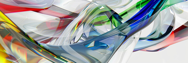 the linear colors, a white transparent glass should fluidly emerge, generative AI