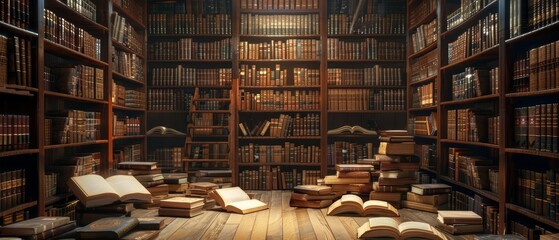 Frame mockup, within a cozy library filled with ancient books, the quote serves as a silent guardian of knowledge