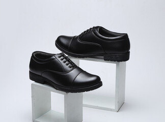 party wear leather formal shoes isolated on white background