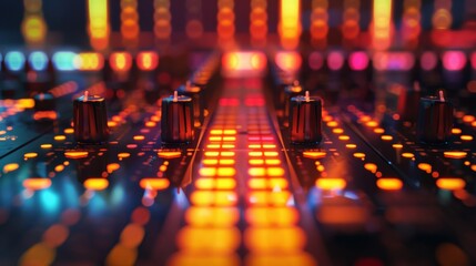 A vintage music equalizer seamless loop background with warm, glowing analog bars illuminating the spectrum analyzer, reminiscent of classic audio equipment.