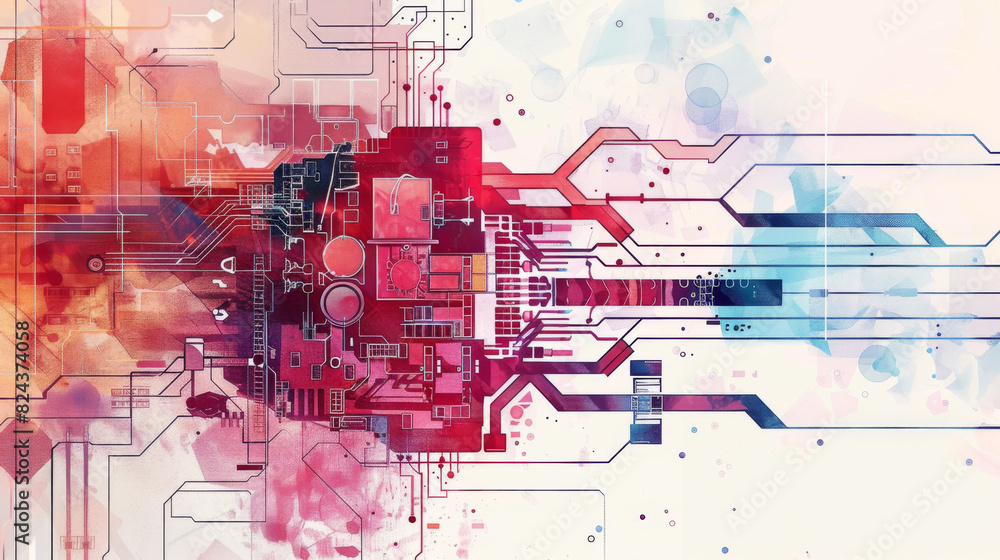 Poster frontal view of a sophisticated signal processing chip