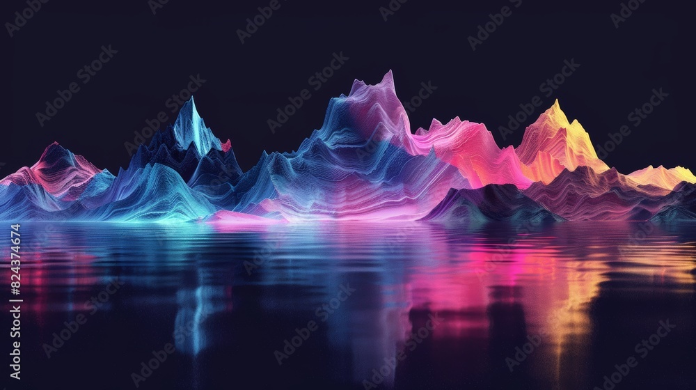 Poster An equalizer visualized as a sound wave, with the different frequency bands represented by colorful peaks and valleys.