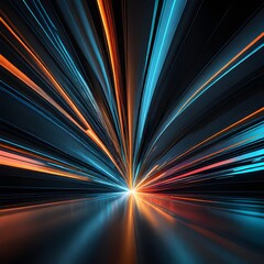 Futuristic speed motion with blue and red rays of light abstract background
