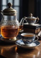 Luxury restaurant Classic tea and cup":