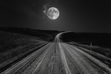 The huge moon and highways