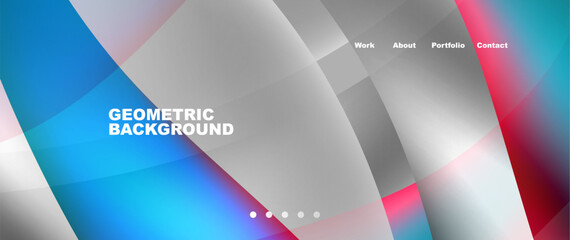 Fototapeta premium Bright multicolored geometric abstract shapes. Minimal trendy simplicity concept. Modern overlapping forms