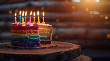 birthday cake with candles