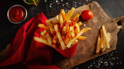french fries with ketchup