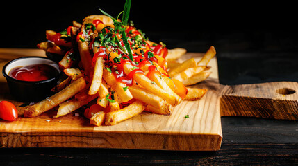 french fries with ketchup