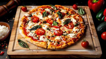 pizza on a table
