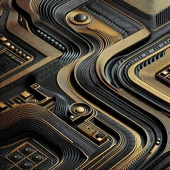 gold and black background with a luxurious and elegant geometric design