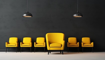 yellow office chairs in a room - Powered by Adobe