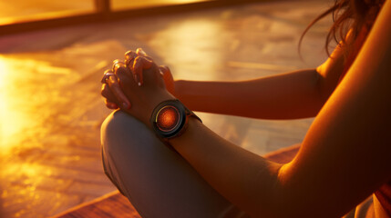 Worms-eye view of a stylish smartwatch