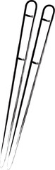 筆書き単品アイコン　菜箸