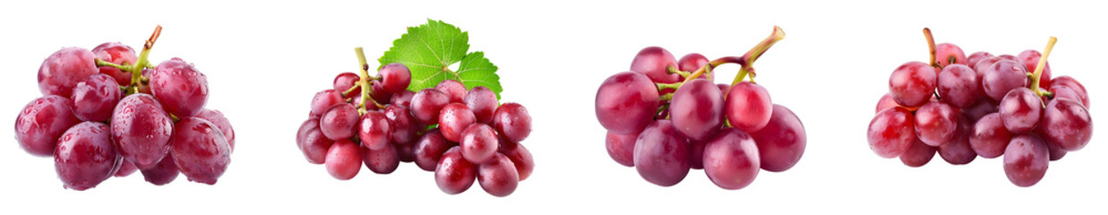 Fototapeta premium Red grape, PNG set, collection, fruit, isolated