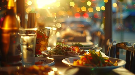 Elegant Thai food with anamorphic bokeh.