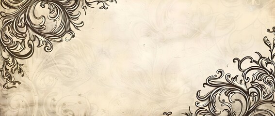 Elegant Calligraphic Border Design for World Health Day with Ornate Flourishes and Swirling Motifs on Textured Metallic Paper