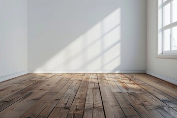 Empty bedroom interior background wooden floor created with Generative AI