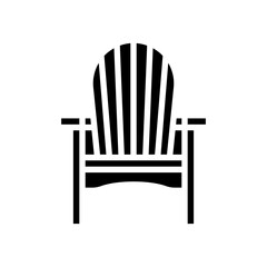 adirondack chair outdoor furniture glyph icon vector. adirondack chair outdoor furniture sign. isolated symbol illustration