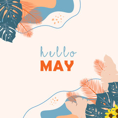 hello may vector illustration. It is suitable for card, banner, or poster