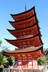 安芸の宮島の五重塔