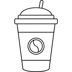 Paper coffee cup line art design