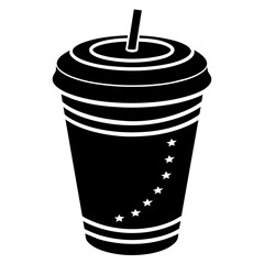 Paper coffee cup silhouette vector illustration 