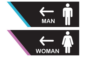 Toilet sign vector with man and woman symbol. Modern Flat Icon Set