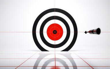 target featuring a dart firmly lodged in the center, signifying the attainment of business goals and effective problem-solving on white background