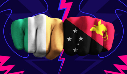 Ireland VS Papua New Guinea T20 Cricket World Cup 2024 concept match template banner vector...