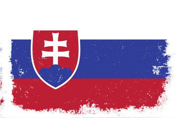 Vintage flat design grunge slovakia flag background