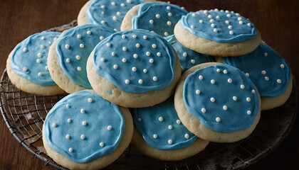 delicious blue frosted sugar cookies