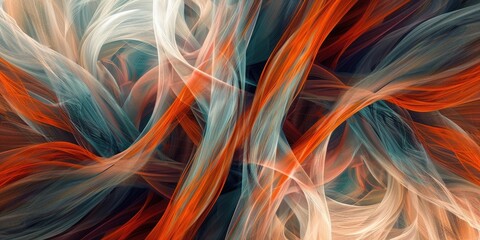 Threads of varying thickness and color intertwine in a mesmerizing display of pattern and form, creating a captivating background.