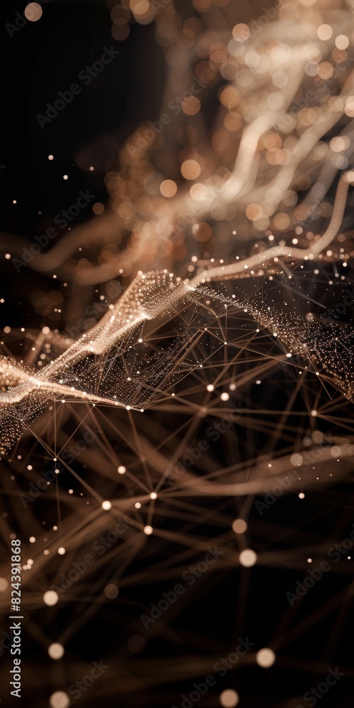 Leinwandbilder abstract corporate growth concept with bright interconnected lines and nodes symbolizing teamwork in
