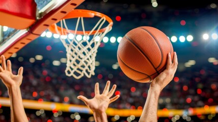 Basketball Player Shooting Ball During Game