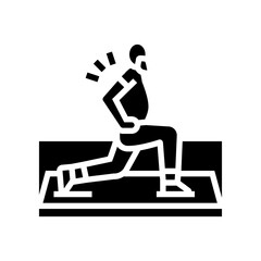 exercise elderly leisure glyph icon vector. exercise elderly leisure sign. isolated symbol illustration