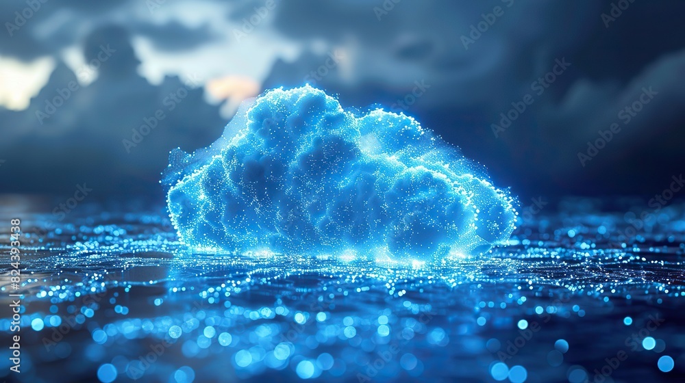 Poster cloud networks spanning across the globe. stock image