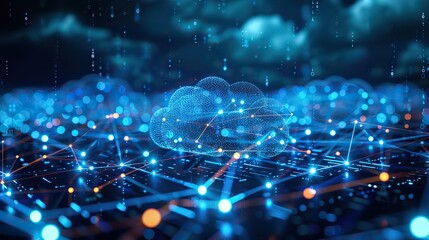Cloud networks spanning across the globe. image