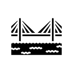 cable bridge glyph icon vector. cable bridge sign. isolated symbol illustration