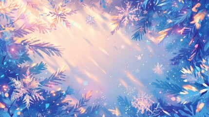 Fototapeta premium Abstract winter serenity with snowflakes