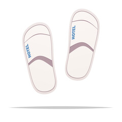 Disposable hotel slippers vector isolated illustration